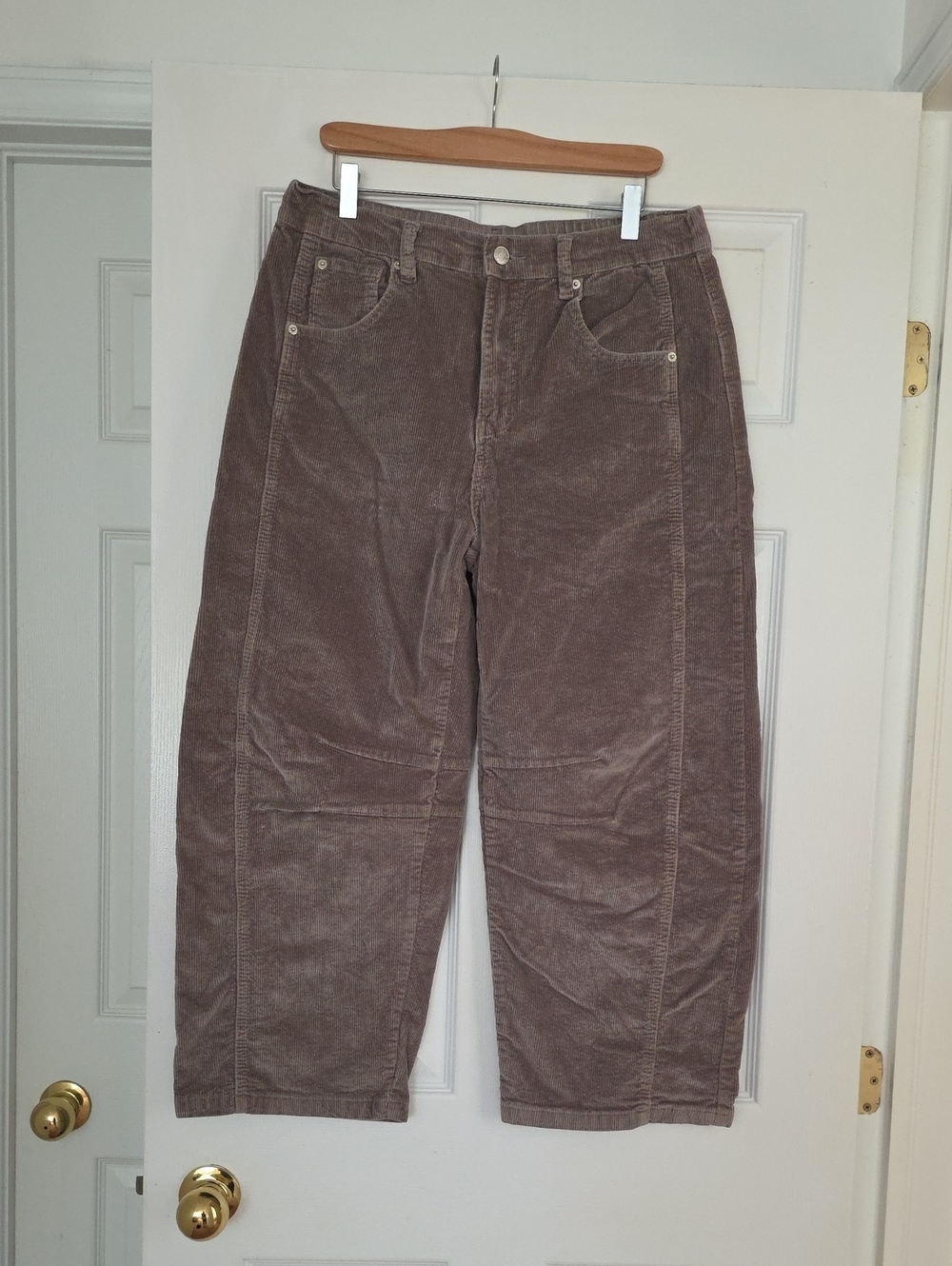 Women's Brown Corduroy Barrel Leg Pants